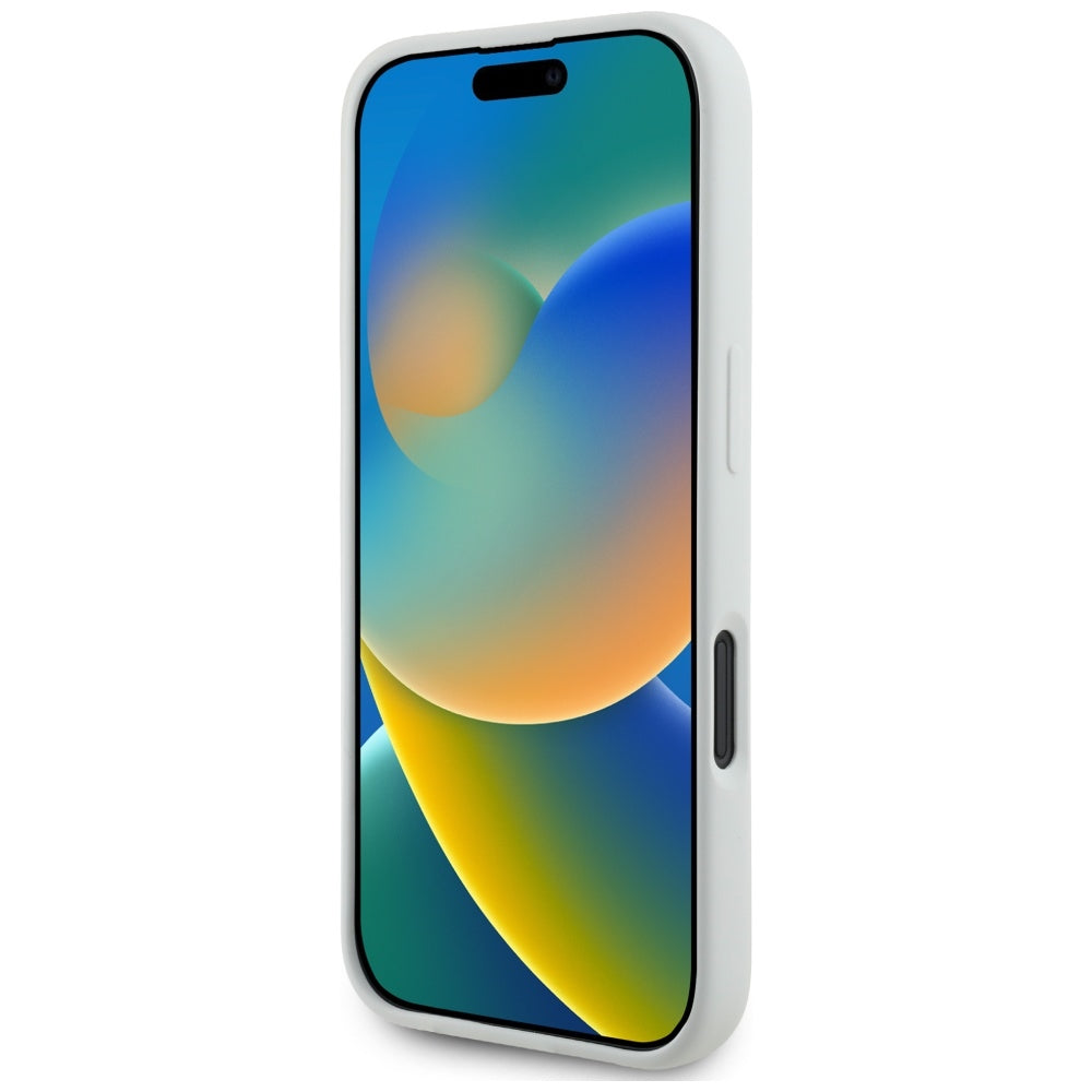 MagSafe tok Apple iPhone 16-hoz, Karl Lagerfeld, Karl & Choupette fejekkel díszített szilikon, Bézs