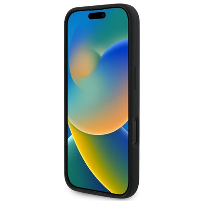 MagSafe tok Apple iPhone 16-hoz, Karl Lagerfeld, Karl & Choupette fejekkel díszített szilikon, Fekete