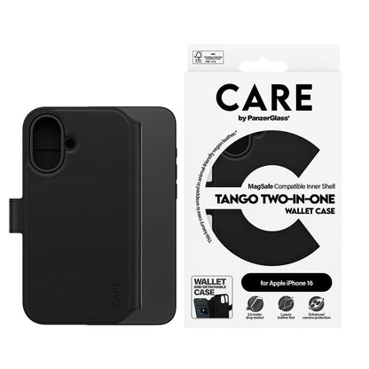 MagSafe tok Apple iPhone 16-hoz, PanzerGlass, Care Feature Tango Two-in-One, Fekete