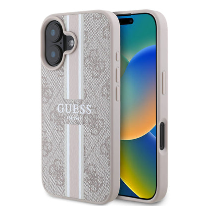 MagSafe Case for Apple iPhone 16 Plus, Guess, 4G Printed Stripes, Pink