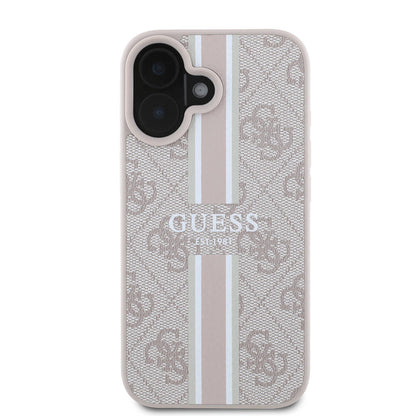 MagSafe Case for Apple iPhone 16 Plus, Guess, 4G Printed Stripes, Pink