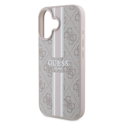 MagSafe Case for Apple iPhone 16 Plus, Guess, 4G Printed Stripes, Pink