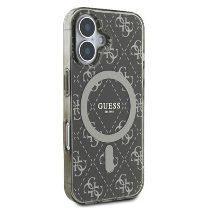 MagSafe Case for Apple iPhone 16 Plus, Guess, IML 4G Background, Brown
