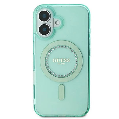 MagSafe tok Apple iPhone 16 Plus-hoz, Guess, IML Rhinestone, Zöld