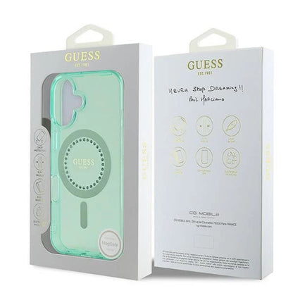 MagSafe tok Apple iPhone 16 Plus-hoz, Guess, IML Rhinestone, Zöld