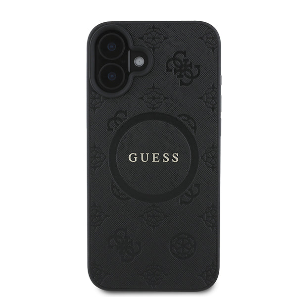 MagSafe tok Apple iPhone 16 Plus-hoz, Guess, Saffiano Peony Classic Logo, Rózsaszín