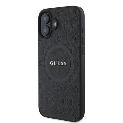 MagSafe tok Apple iPhone 16 Plus-hoz, Guess, Saffiano Peony Classic Logo, Rózsaszín