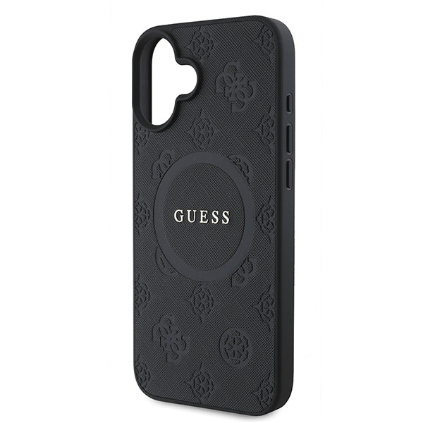 MagSafe tok Apple iPhone 16 Plus-hoz, Guess, Saffiano Peony Classic Logo, Rózsaszín