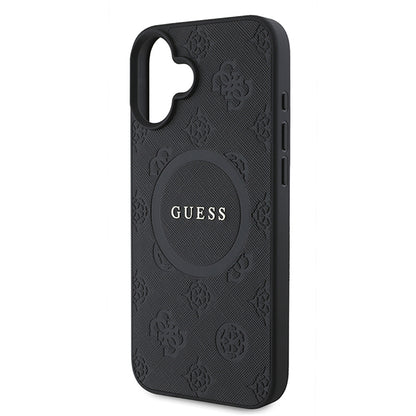 MagSafe tok Apple iPhone 16 Plus-hoz, Guess, Saffiano Peony Classic Logo, Rózsaszín