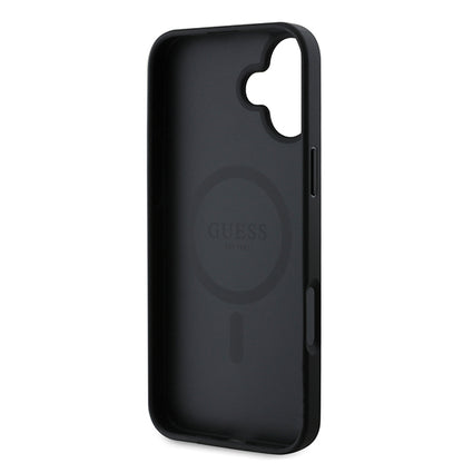 MagSafe tok Apple iPhone 16 Plus-hoz, Guess, Saffiano Peony Classic Logo, Rózsaszín