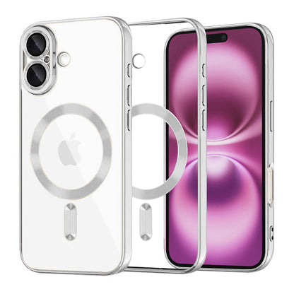 MagSafe tok Apple iPhone 16 Plus-hoz, Techsuit, Luxury Crystal, Ezüst