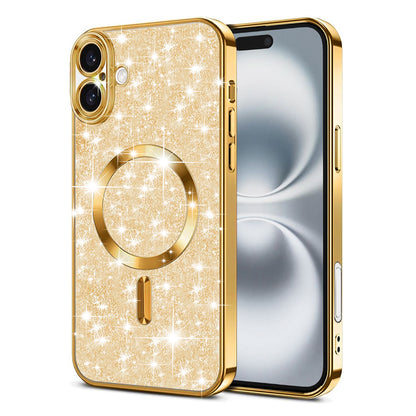 MagSafe tok Apple iPhone 16 Plus-hoz, Techsuit, Luxury Glitter, Arany