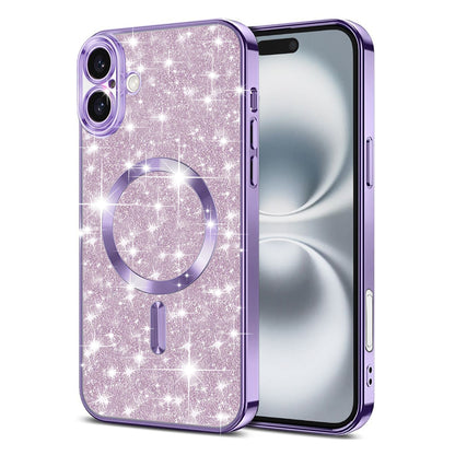 MagSafe tok Apple iPhone 16 Plus-hoz, Techsuit, Luxury Glitter, Világos lila