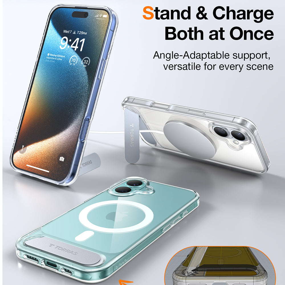 MagSafe tok Apple iPhone 16 Plus-hoz, Torras, Pstand, Átlátszó