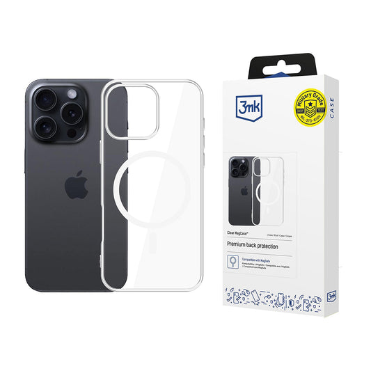 MagSafe tok Apple iPhone 16 Pro-hoz, 3MK, Clear MagCase, Átlátszó