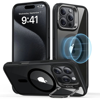 MagSafe tok Apple iPhone 16 Pro-hoz, ESR, Classic Hybrid Kickstand, Átlátszó Fekete