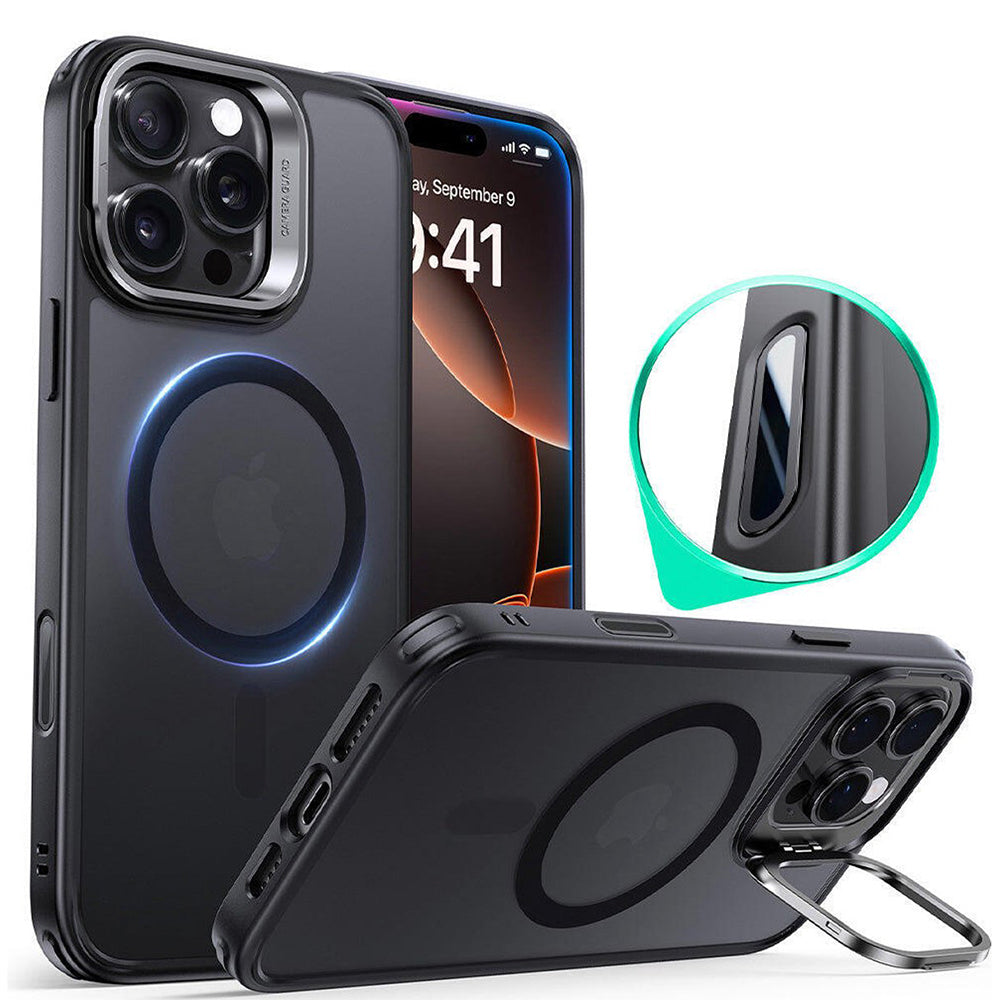 MagSafe Case for Apple iPhone 16 Pro, ESR, Classic Hybrid Kickstand Slide, Satin Black