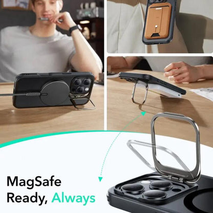 MagSafe Case for Apple iPhone 16 Pro, ESR, Classic Hybrid Kickstand Slide, Satin Black