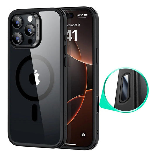 MagSafe tok Apple iPhone 16 Pro-hoz, ESR, Classic Hybrid Slide, Átlátszó Fekete