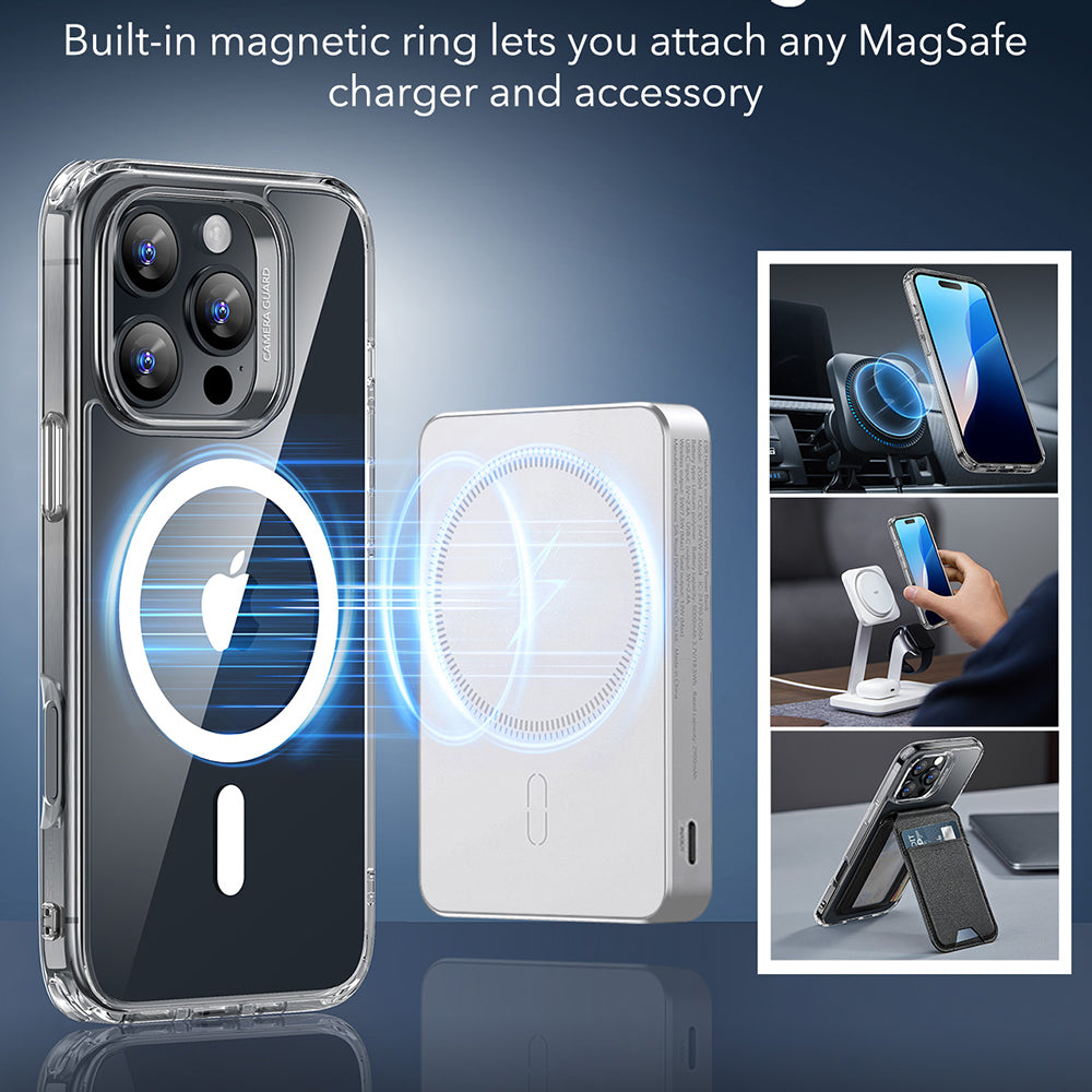 MagSafe tok Apple iPhone 16 Pro-hoz, ESR, Classic Hybrid, Átlátszó