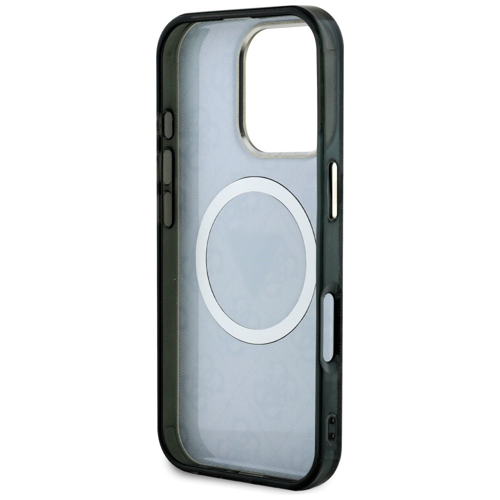 MagSafe tok Apple iPhone 16 Pro-hoz, Guess, IML Glitter 4G Circle Triangle, Fekete