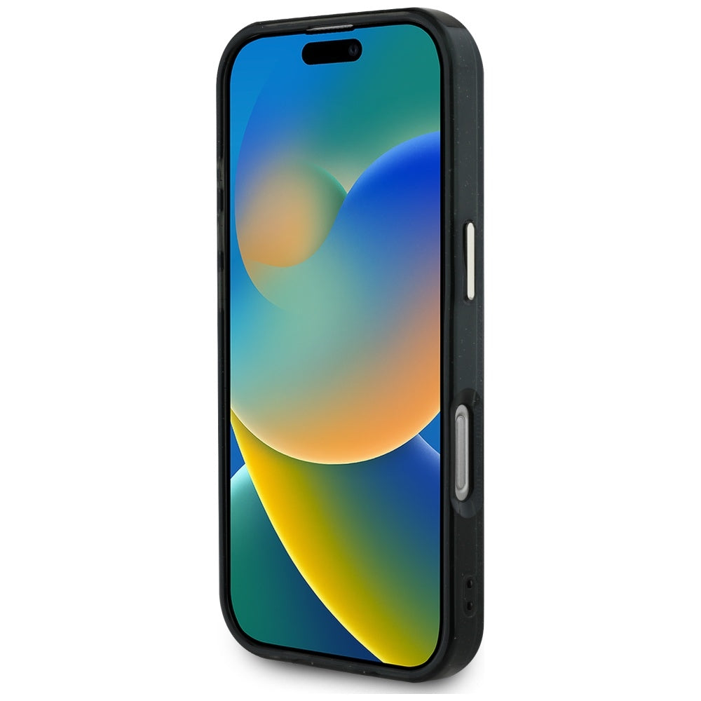 MagSafe tok Apple iPhone 16 Pro-hoz, Guess, IML Glitter 4G Circle Triangle, Fekete