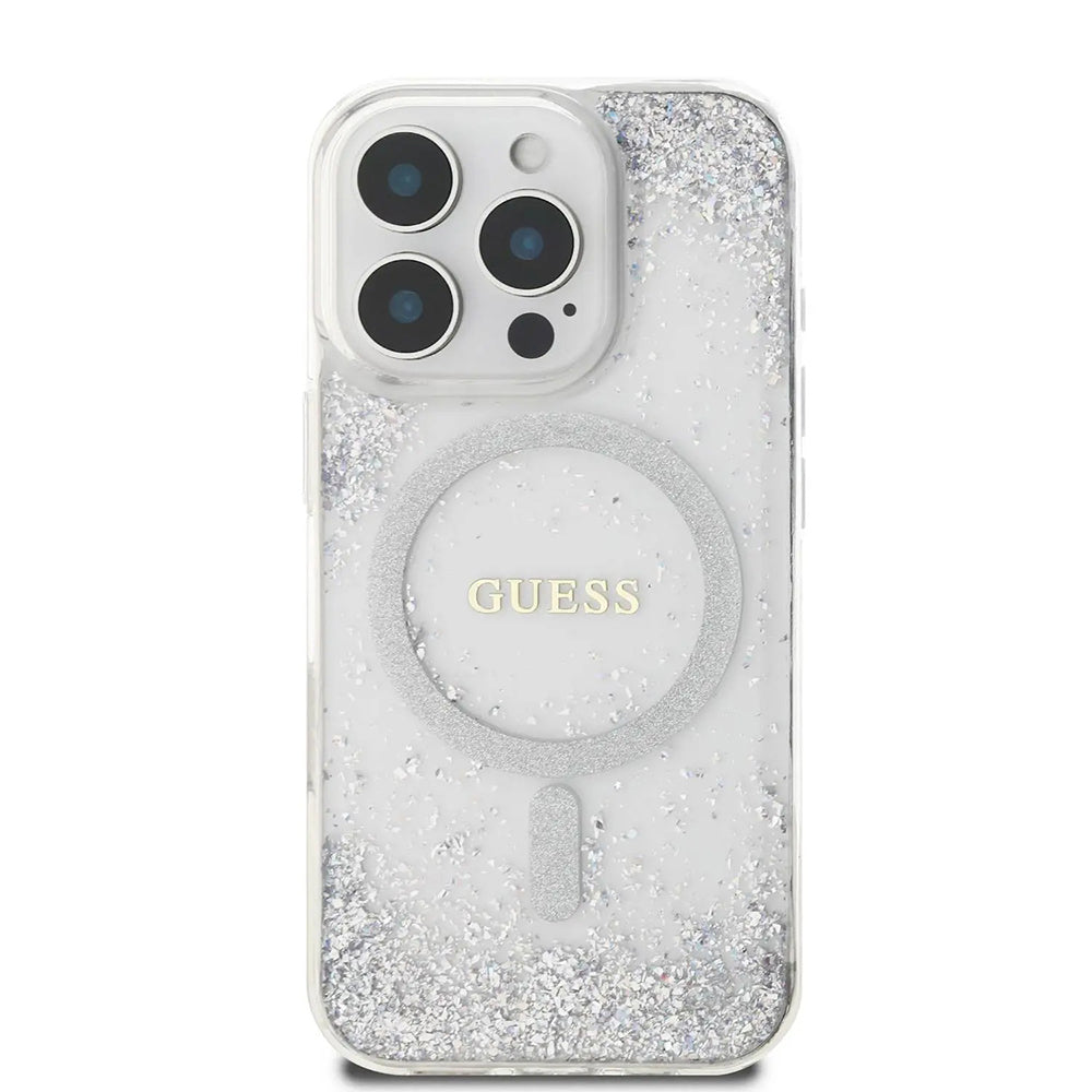 MagSafe tok Apple iPhone 16 Pro-hoz, Guess, IML Glitter Gradient, Ezüst