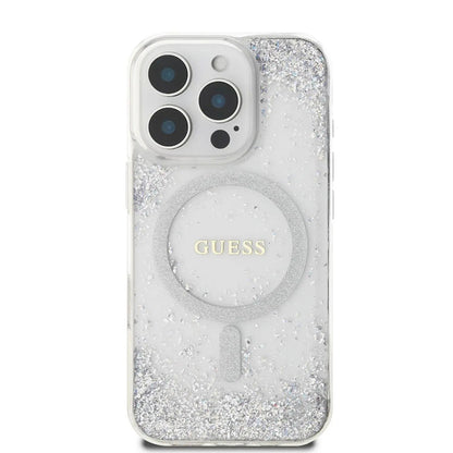 MagSafe tok Apple iPhone 16 Pro-hoz, Guess, IML Glitter Gradient, Ezüst