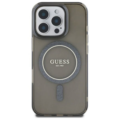 MagSafe tok Apple iPhone 16 Pro-hoz, Guess, IML Glitter Ring, Fekete