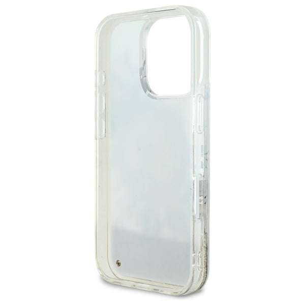 MagSafe tok Apple iPhone 16 Pro-hoz, Guess, Liquid Glitter Flower, Bézs