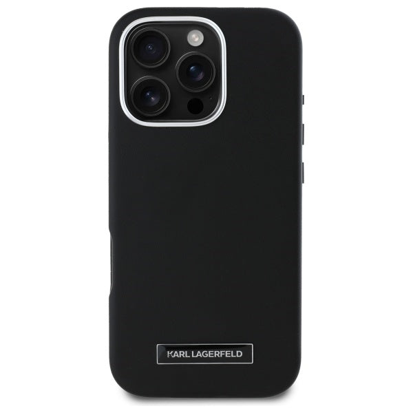 MagSafe tok Apple iPhone 16 Pro-hoz, Karl Lagerfeld, FW Metal Plate, Fekete