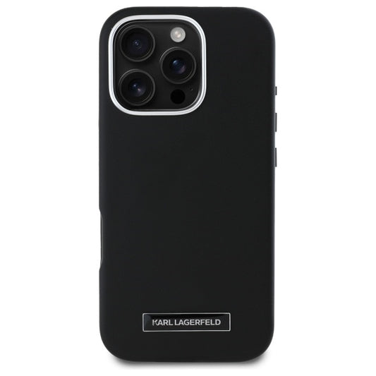 MagSafe tok Apple iPhone 16 Pro-hoz, Karl Lagerfeld, FW Metal Plate, Fekete