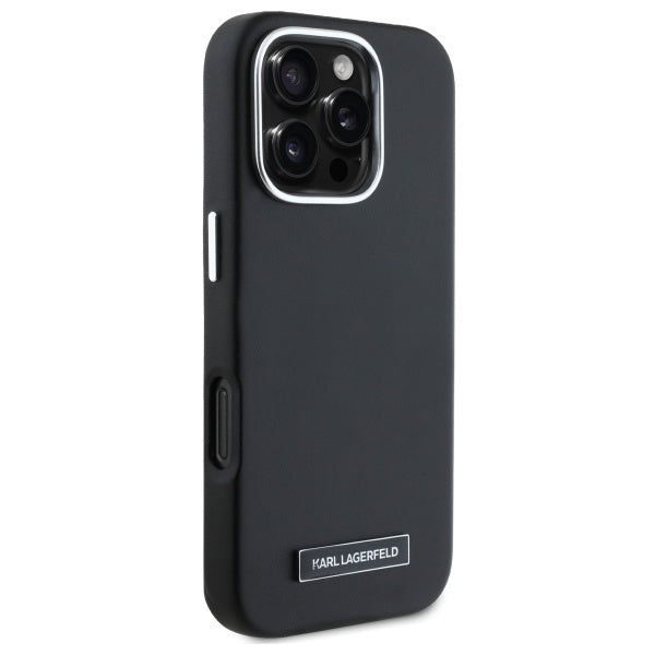 MagSafe tok Apple iPhone 16 Pro-hoz, Karl Lagerfeld, FW Metal Plate, Fekete