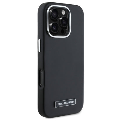 MagSafe tok Apple iPhone 16 Pro-hoz, Karl Lagerfeld, FW Metal Plate, Fekete