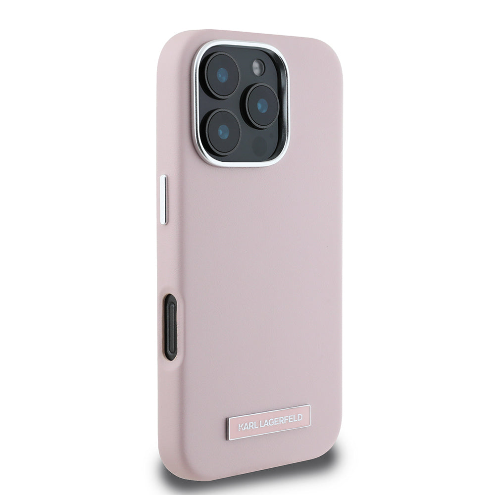 MagSafe tok Apple iPhone 16 Pro-hoz, Karl Lagerfeld, FW Metal Plate, Rózsaszín