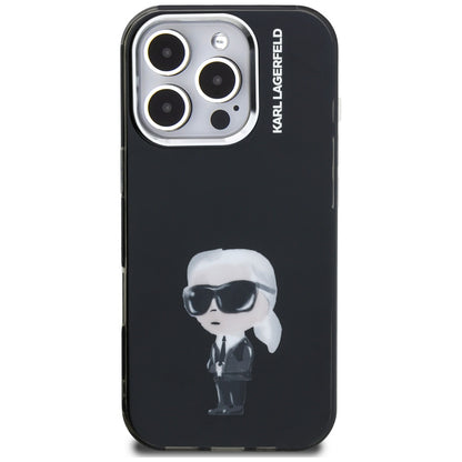 MagSafe tok Apple iPhone 16 Pro-hoz, Karl Lagerfeld, IML Aquarelle Logo Karl, Fekete