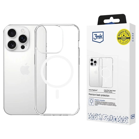 MagSafe tok Apple iPhone 16 Pro Max-hoz, 3MK, Armor MagCase, Átlátszó