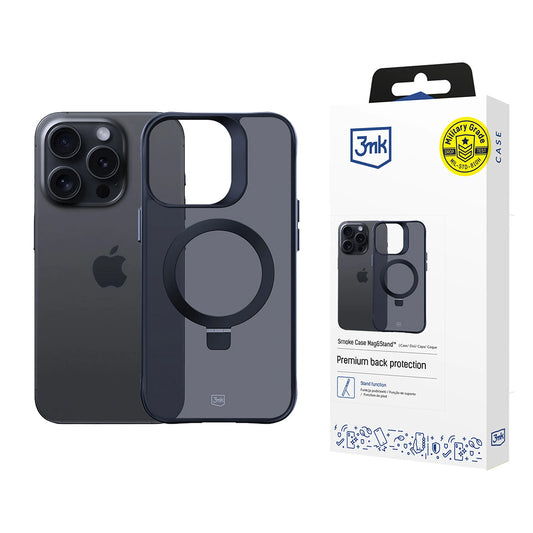 MagSafe tok Apple iPhone 16 Pro Max-hoz, 3MK, Smoke MagStand, Fekete