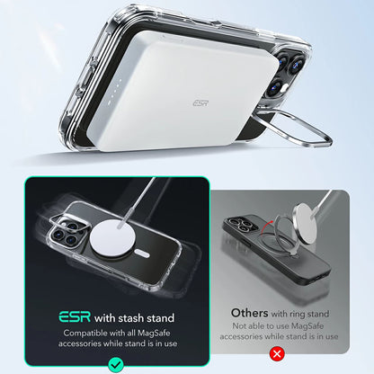 MagSafe tok Apple iPhone 16 Pro Max-hoz, ESR, Classic Hybrid Kickstand, Átlátszó Szürke