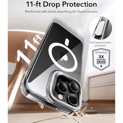 MagSafe tok Apple iPhone 16 Pro Max-hoz, ESR, Classic Hybrid Kickstand Slide, Átlátszó