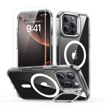 MagSafe Case for Apple iPhone 16 Pro Max, ESR, Classic Hybrid Kickstand with Screen Protector, Transparent