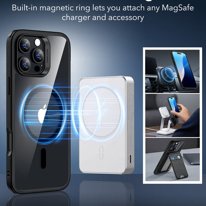 MagSafe tok Apple iPhone 16 Pro Max-hoz, ESR, Classic Hybrid, Átlátszó Fekete