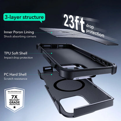 MagSafe tok Apple iPhone 16 Pro Max-hez, ESR, Cyber Armor Kickstand, Szürke