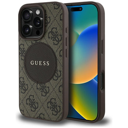 MagSafe tok Apple iPhone 16 Pro Max-hoz, Guess, 4G Circle Classic Logo, barna