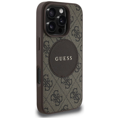 MagSafe tok Apple iPhone 16 Pro Max-hoz, Guess, 4G Circle Classic Logo, barna