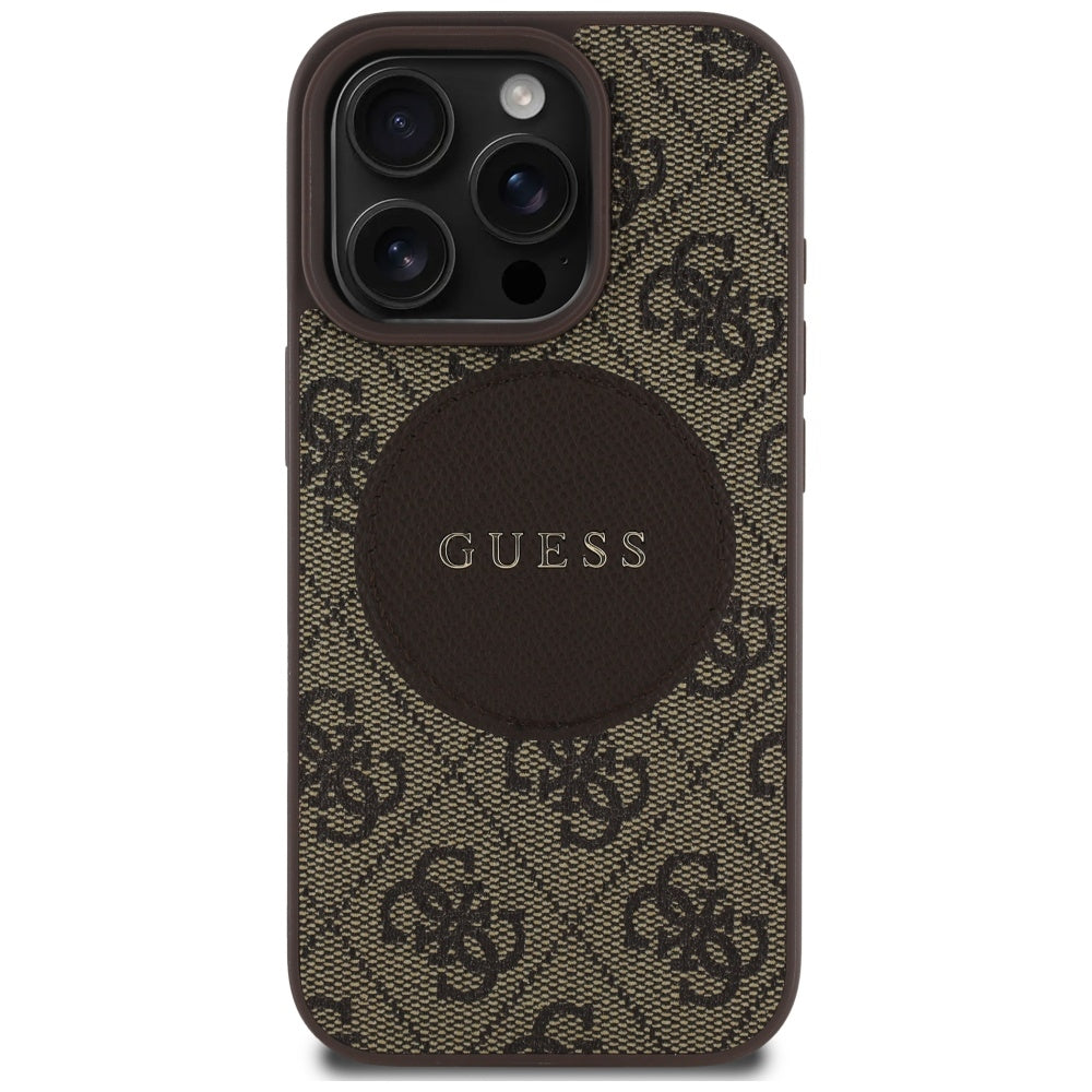 MagSafe tok Apple iPhone 16 Pro Max-hoz, Guess, 4G Circle Classic Logo, barna