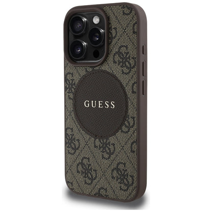 MagSafe tok Apple iPhone 16 Pro Max-hoz, Guess, 4G Circle Classic Logo, barna