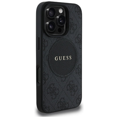 MagSafe Case for Apple iPhone 16 Pro Max, Guess, 4G Circle Classic Logo, Black
