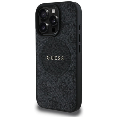 MagSafe Case for Apple iPhone 16 Pro Max, Guess, 4G Circle Classic Logo, Black