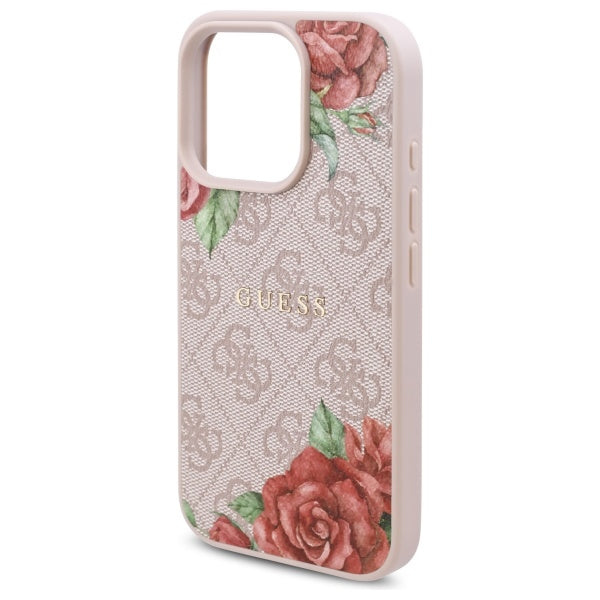 MagSafe tok Apple iPhone 16 Pro Max-hoz, Guess, 4G Flowers Print, Rózsaszín